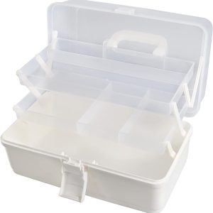 Craft Art Organizer - 3 Layer Storage Box, White, Tackle, Sewing, Hair Supply, Medication, Plastic Tool Box