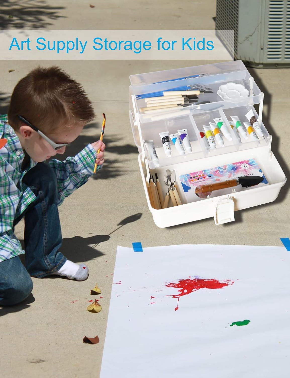 Craft Art Organizer - 3 Layer Storage Box, White, Tackle, Sewing, Hair Supply, Medication, Plastic Tool Box - Image 5