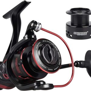 KastKing Sharky Baitfeeder III Spinning Reel 10+1 Shielded Stainless Steel BB - Carbon Fiber Drag for Live Liner Bait Fishing Action