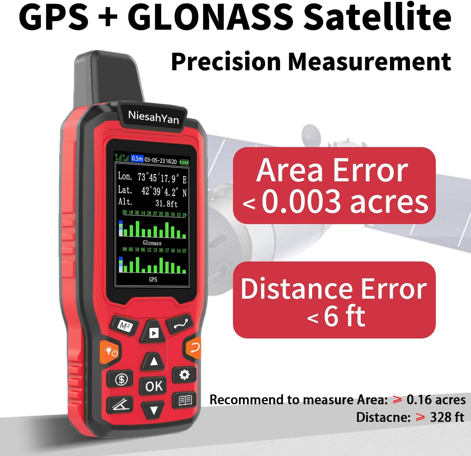 ZL180 Handheld GPS for Surveying, High Precision Rugged Land Surveying Equipment for Ranches, Garden, Farmland and Parking Area Distance Measurement - Image 5
