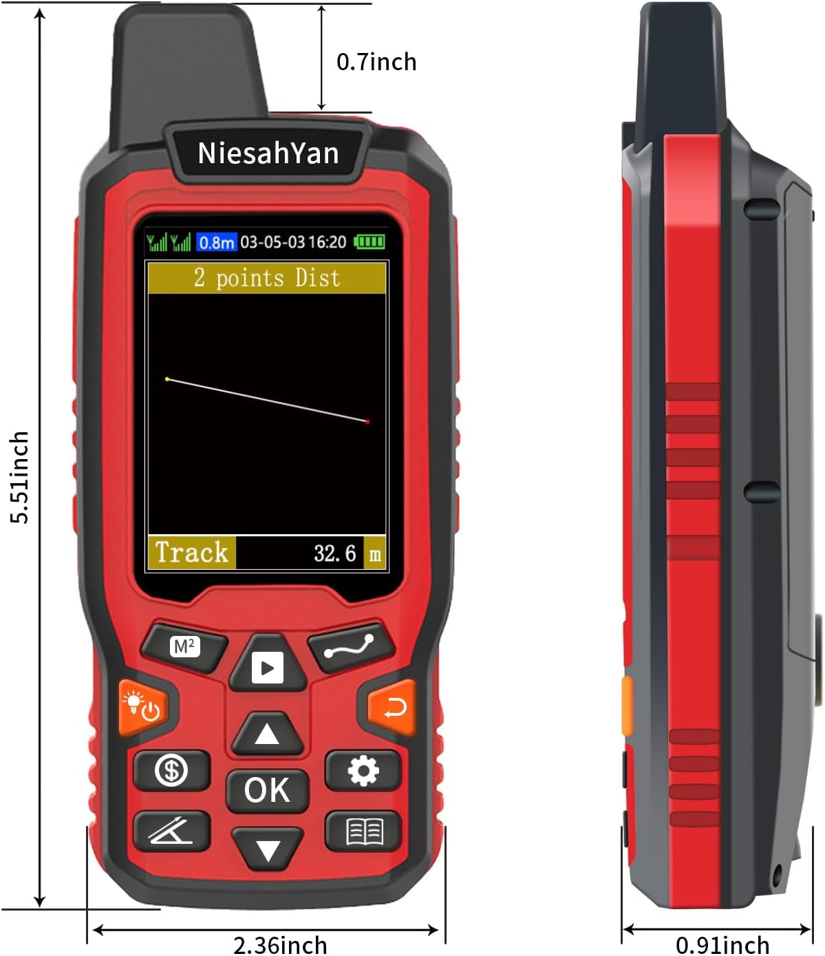 ZL180 Handheld GPS for Surveying, High Precision Rugged Land Surveying Equipment for Ranches, Garden, Farmland and Parking Area Distance Measurement - Image 9